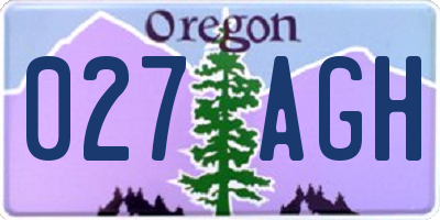 OR license plate 027AGH