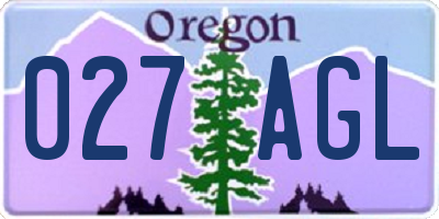 OR license plate 027AGL