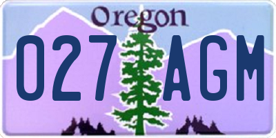 OR license plate 027AGM