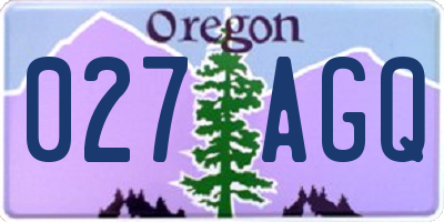 OR license plate 027AGQ