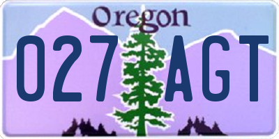 OR license plate 027AGT