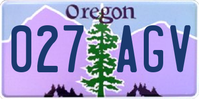 OR license plate 027AGV