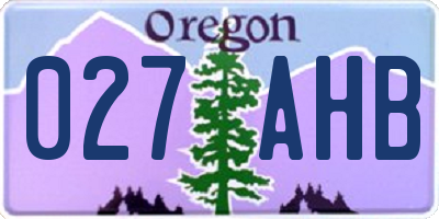 OR license plate 027AHB