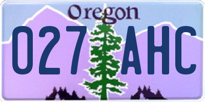 OR license plate 027AHC