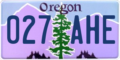 OR license plate 027AHE