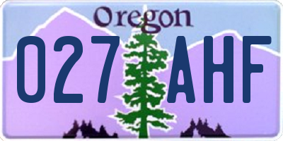 OR license plate 027AHF