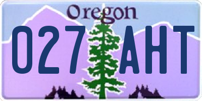 OR license plate 027AHT