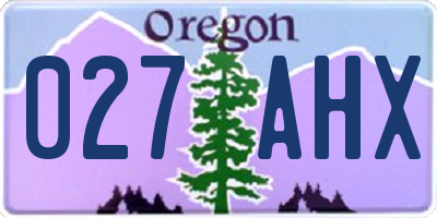 OR license plate 027AHX