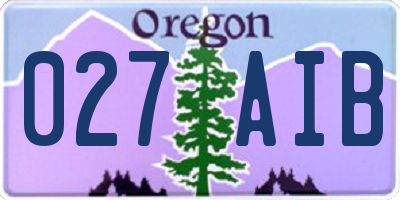 OR license plate 027AIB