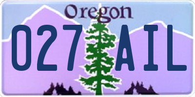 OR license plate 027AIL