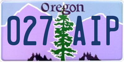 OR license plate 027AIP