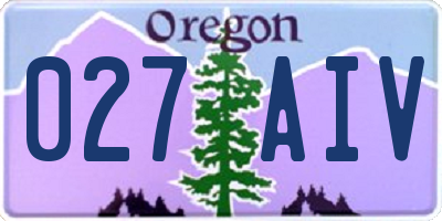 OR license plate 027AIV