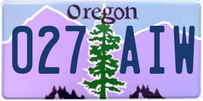 OR license plate 027AIW