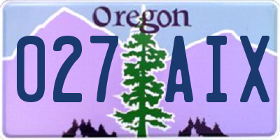OR license plate 027AIX