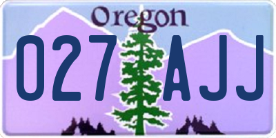 OR license plate 027AJJ