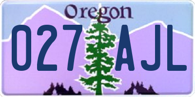 OR license plate 027AJL