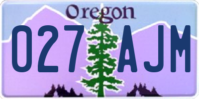 OR license plate 027AJM