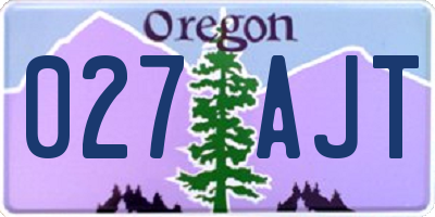 OR license plate 027AJT