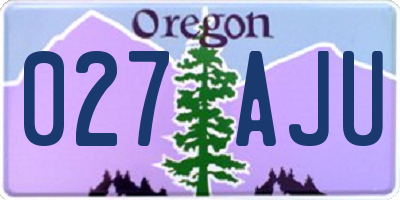 OR license plate 027AJU
