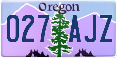 OR license plate 027AJZ