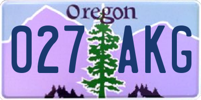 OR license plate 027AKG