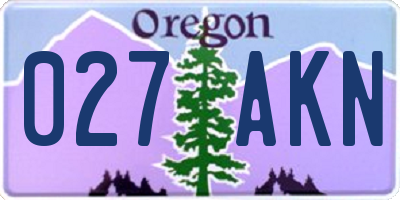 OR license plate 027AKN