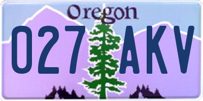 OR license plate 027AKV