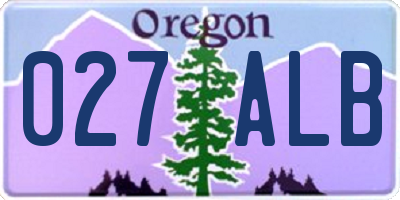 OR license plate 027ALB