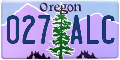OR license plate 027ALC