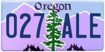 OR license plate 027ALE