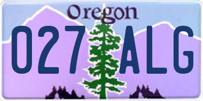 OR license plate 027ALG