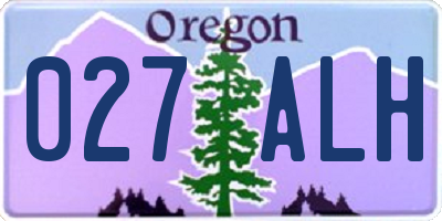 OR license plate 027ALH