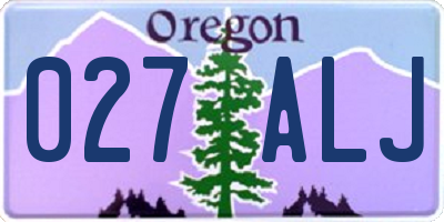 OR license plate 027ALJ