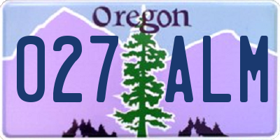 OR license plate 027ALM