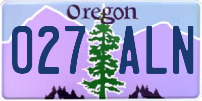 OR license plate 027ALN
