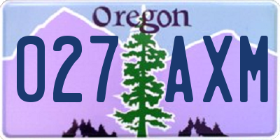OR license plate 027AXM