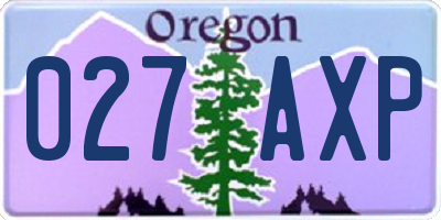 OR license plate 027AXP