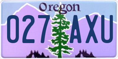 OR license plate 027AXU