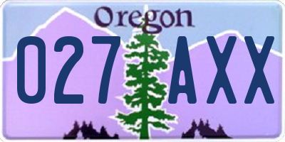 OR license plate 027AXX