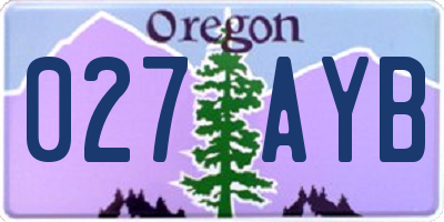 OR license plate 027AYB