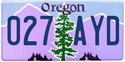 OR license plate 027AYD