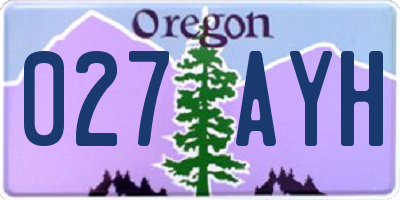 OR license plate 027AYH