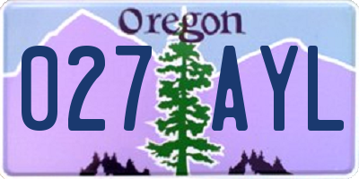 OR license plate 027AYL