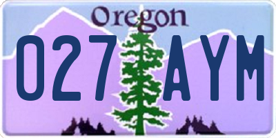 OR license plate 027AYM
