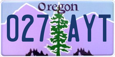 OR license plate 027AYT