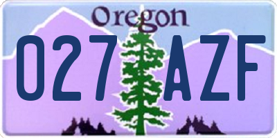 OR license plate 027AZF