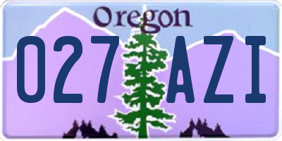 OR license plate 027AZI