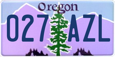 OR license plate 027AZL
