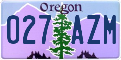 OR license plate 027AZM