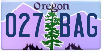 OR license plate 027BAG